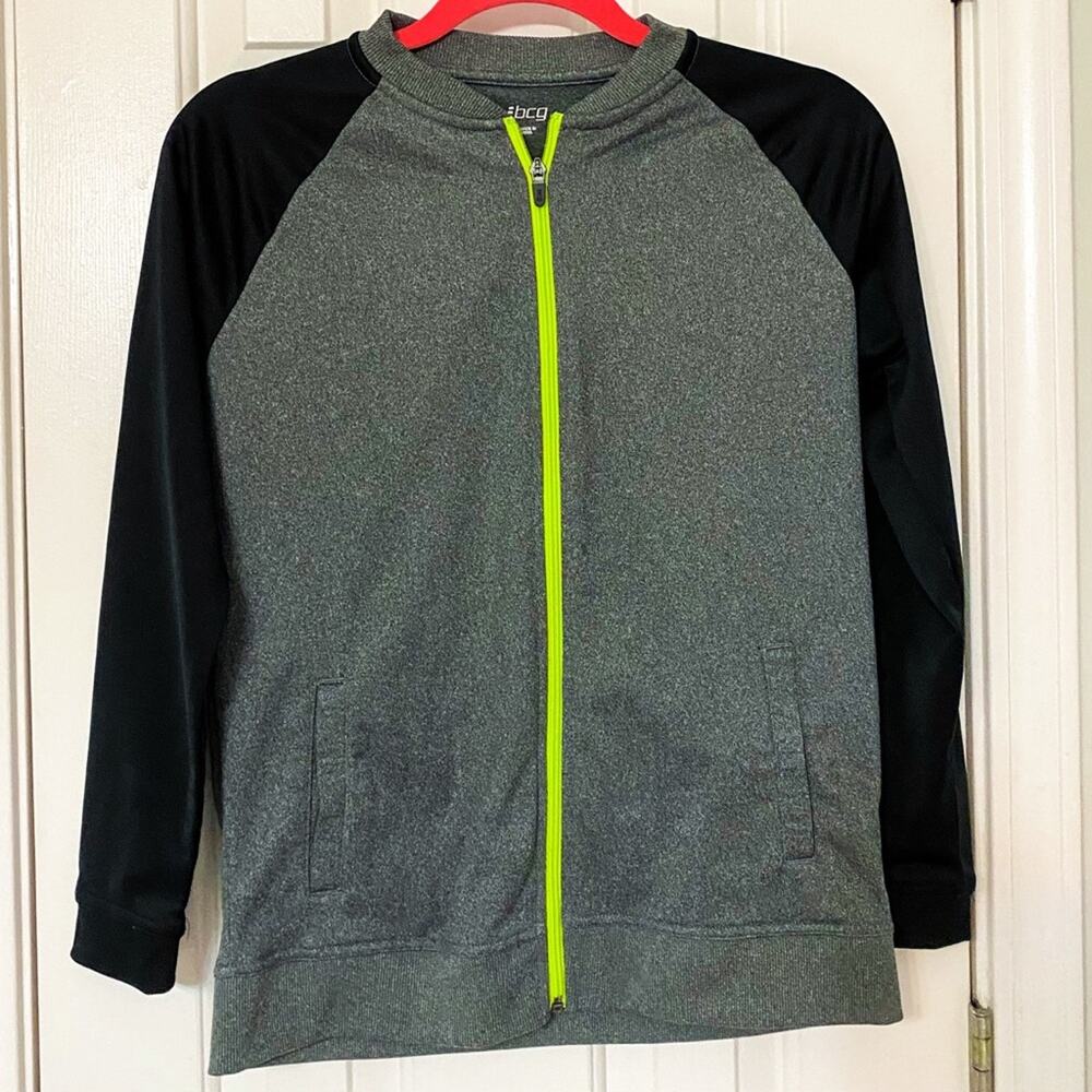 BCG • Hooded Zippered Black + Gray Jacket